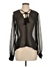 Finders 100% Polyester Black Long Sleeve Blouse Size S - photo 1