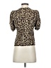 A.L.C. 100% Cotton Animal Print Gold Short Sleeve Turtleneck Size S - photo 2