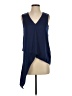 BCBGMAXAZRIA 100% Polyester Solid Blue Sleeveless T-Shirt Size XXS - photo 1