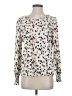 Shein Animal Print Ivory Long Sleeve Blouse Size 4 - photo 1