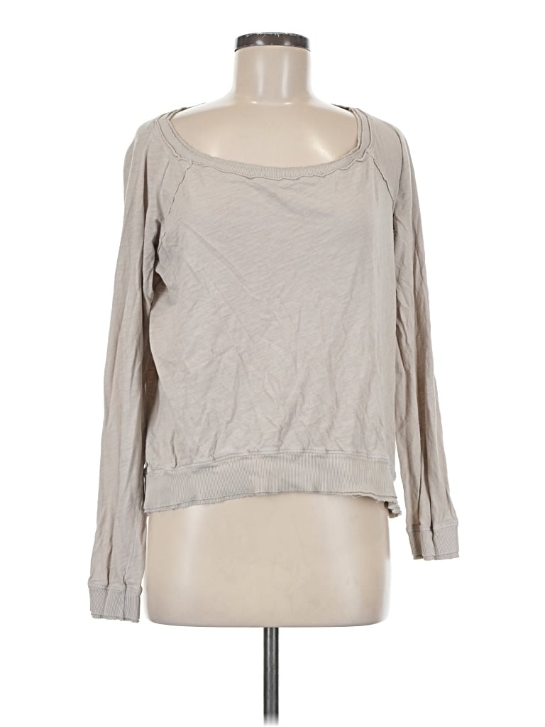 Pre-owned Three Dots Long Sleeve T-shirt In Gray