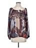 Sun & Shadow 100% Polyester Brown Long Sleeve Blouse Size S - photo 1