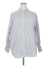 Unbranded 100% Polyester Stripes Gray Long Sleeve Blouse Size XXL - photo 1