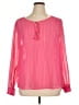 Signature Studio 100% Polyester Pink Long Sleeve Blouse Size XL - photo 1