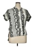 Assorted Brands 100% Polyester Animal Print Silver Gray Short Sleeve Blouse Size XL - photo 1