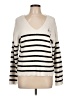 Marled Stripes Ivory Pullover Sweater Size L - photo 1