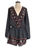 Buttons 100% Polyester Paisley Blue Romper Size M - photo 1