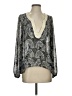 Eight Sixty Silver Long Sleeve Blouse Size XS - photo 1