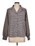Levi's 100% Polyester Houndstooth Gray Long Sleeve Blouse Size L - photo 1