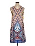 Bisou Bisou 100% Polyester Graphic Blue Casual Dress Size 2 - photo 1