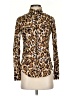 MICHAEL Michael Kors 100% Cotton Animal Print Brown Long Sleeve Blouse Size 2 - photo 1