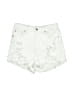 rue21 Hearts White Denim Shorts Size 10 - photo 1