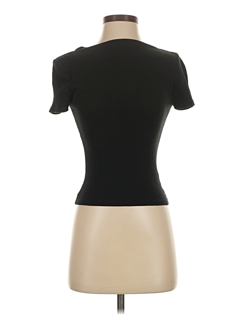 Pre-owned Jcrew Short Sleeve Turtleneck In Black