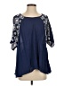 GreaterGood 100% Rayon Blue Short Sleeve Blouse Size S - photo 1