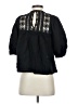 Saylor 100% Cotton Black 3/4 Sleeve Blouse Size XS - photo 2