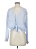 Maven West 100% Cupro Blue Long Sleeve Blouse Size XS - photo 1