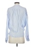 Maven West 100% Cupro Blue Long Sleeve Blouse Size XS - photo 2