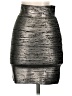 BCBGMAXAZRIA Metallic Silver Formal Skirt Size S - photo 2