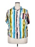 Assorted Brands 100% Rayon Stripes Blue Short Sleeve Button-Down Shirt Size XXL - photo 1