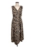 MNG Suit 100% Polyester Animal Print Brown Casual Dress Size 6 - photo 1