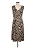 MNG Suit 100% Polyester Animal Print Brown Casual Dress Size 6 - photo 2