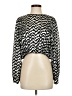 Zara Chevron-herringbone Black Long Sleeve Blouse Size S - photo 1