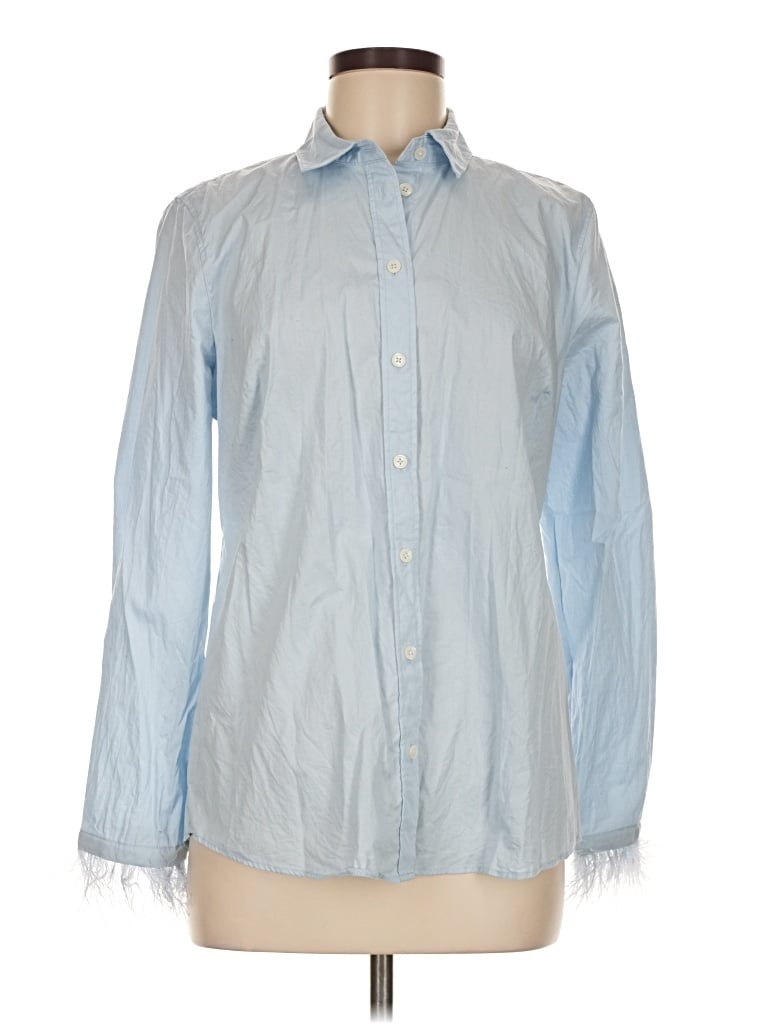 Pre-owned J.crew Factory Store Long Sleeve Button Down Shirt In Blue