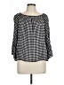 Sanctuary 100% Rayon Houndstooth Black 3/4 Sleeve Blouse Size L - photo 1
