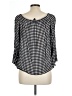 Sanctuary 100% Rayon Houndstooth Black 3/4 Sleeve Blouse Size L - photo 2