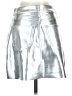 Express 100% Polyester Metallic Silver Faux Leather Skirt Size 2 - photo 2