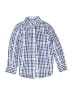 Nordstrom Checkered-gingham Blue Long Sleeve Button-Down Shirt Size 6 - photo 1