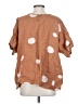 Assorted Brands Polka Dots Brown Short Sleeve Blouse Size S - photo 2