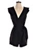 RACHEL Rachel Roy 100% Polyester Solid Black Romper Size 2 - photo 1