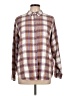 Jachs Girlfriend Plaid Brown Tan Long Sleeve Button-Down Shirt Size M - photo 1
