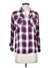 Sam Edelman 100% Rayon Plaid Purple 3/4 Sleeve Button-Down Shirt Size XS - photo 1