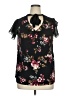Lavish Floral Black Short Sleeve Blouse Size 1X - photo 1