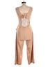 Assorted Brands 100% Polyester Solid Tan Jumpsuit Size L - photo 2