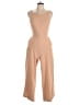 Assorted Brands 100% Polyester Solid Tan Jumpsuit Size L - photo 1