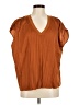 Modern Works 100% Polyester Brown Short Sleeve Blouse Size M - photo 1