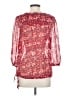 Lucky Brand 100% Polyester Floral Red 3/4 Sleeve Blouse Size S - photo 2