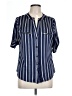 Always Indigo Stripes Blue 3/4 Sleeve Blouse Size L - photo 1