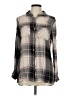 Guess 100% Viscose Plaid Gray Long Sleeve Button-Down Shirt Size M - photo 1