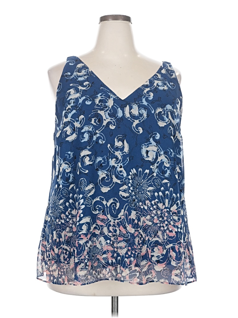 Pre-owned Lane Bryant Sleeveless Blouse In Blue