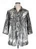 Creation 100% Polyester Animal Print Silver 3/4 Sleeve Blouse Size 14 - photo 1