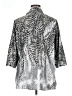 Creation 100% Polyester Animal Print Silver 3/4 Sleeve Blouse Size 14 - photo 2