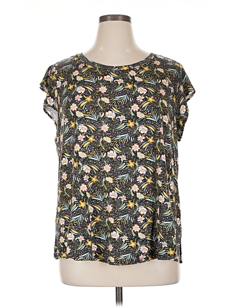 Pre-owned Les Serein Short Sleeve Blouse In Black