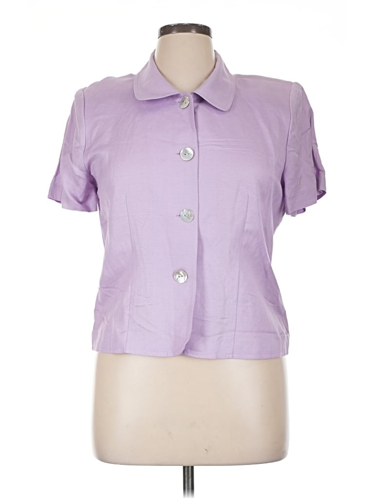 Pre-owned Jessica Howard Short Sleeve Blouse In Purple
