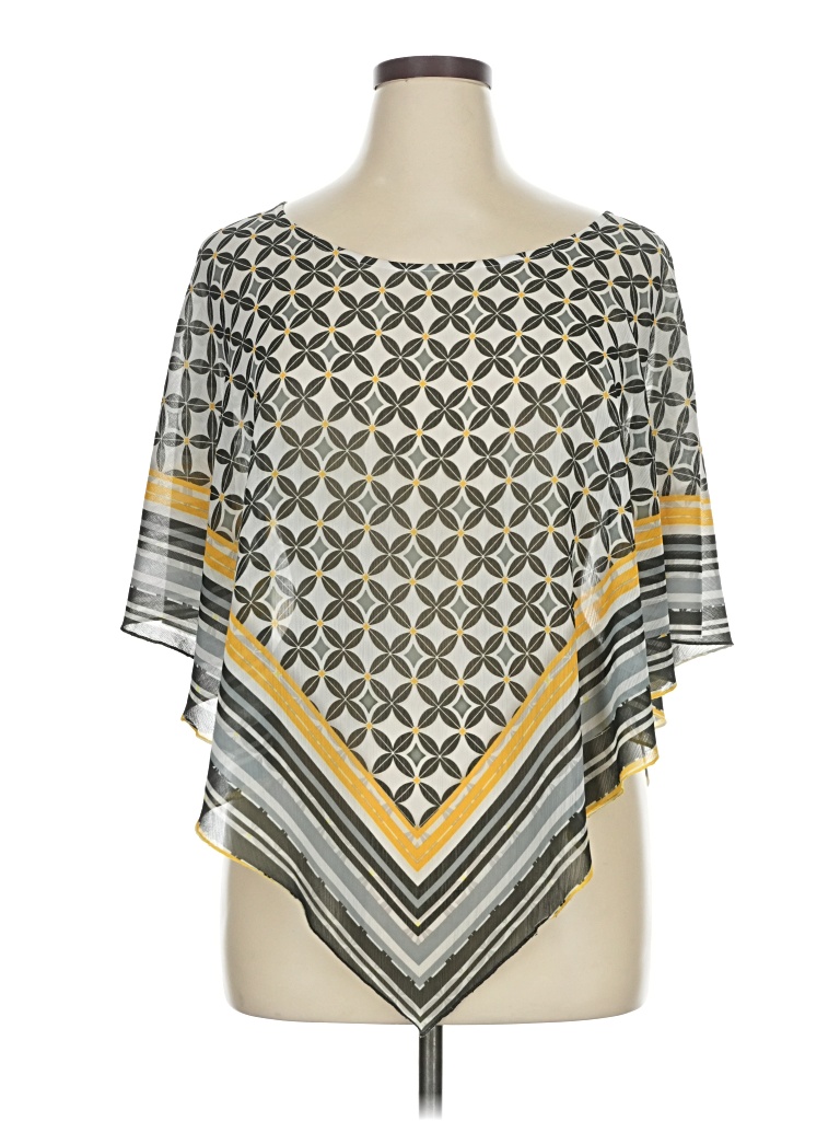 Pre-owned One World Short Sleeve Blouse In Yellow