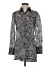 Express 100% Cotton Paisley Gray Long Sleeve Blouse Size XS - photo 1