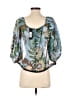 Sachin + Babi 100% Polyester Blue 3/4 Sleeve Blouse Size 0 - photo 2